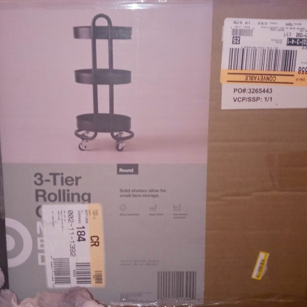 3 tier rolling cart